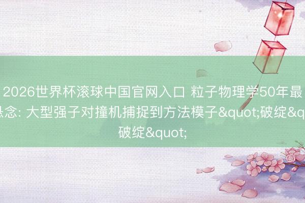 2026世界杯滚球中国官网入口 粒子物理学50年最大悬念: 大型强子对撞机捕捉到方法模子"破绽"