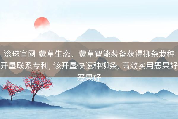 滚球官网 蒙草生态、蒙草智能装备获得柳条栽种开垦联系专利， 该开垦快速种柳条， 高效实用恶果好