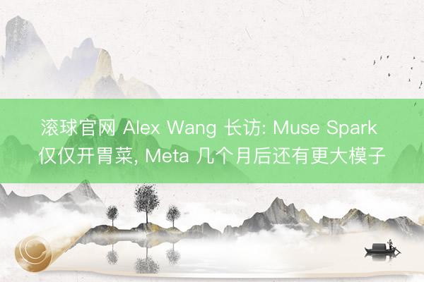 滚球官网 Alex Wang 长访: Muse Spark 仅仅开胃菜, Meta 几个月后还有更大模子