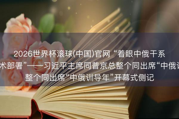 2026世界杯滚球(中国)官网 “着眼中俄干系遥远发展作出的战术部署”——习近平主席同普京总整个同出席“中俄训导年”开幕式侧记