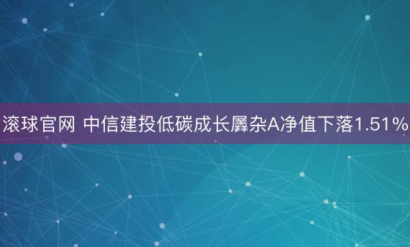 滚球官网 中信建投低碳成长羼杂A净值下落1.51%