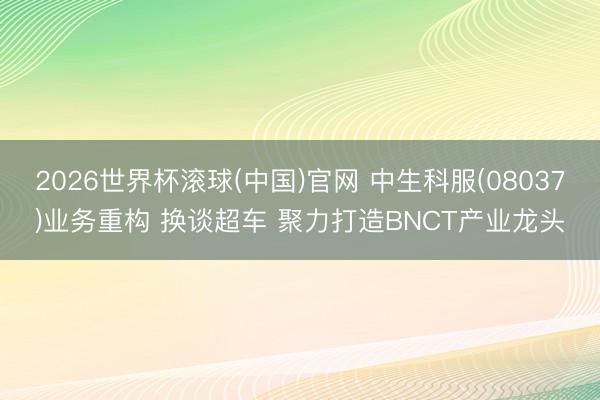 2026世界杯滚球(中国)官网 中生科服(08037)业务重构 换谈超车 聚力打造BNCT产业龙头