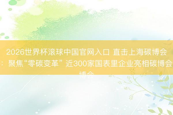 2026世界杯滚球中国官网入口 直击上海碳博会：聚焦“零碳变革” 近300家国表里企业亮相碳博会