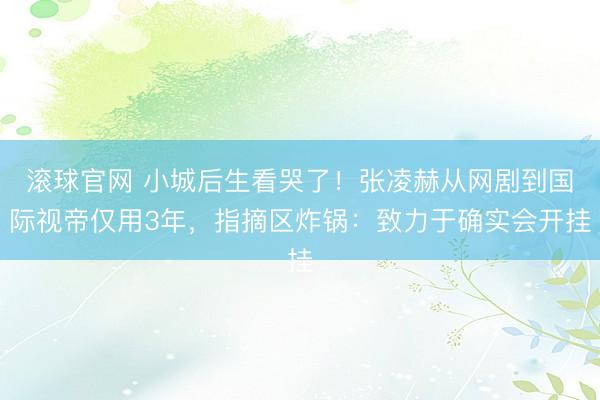 滚球官网 小城后生看哭了！张凌赫从网剧到国际视帝仅用3年，指摘区炸锅：致力于确实会开挂