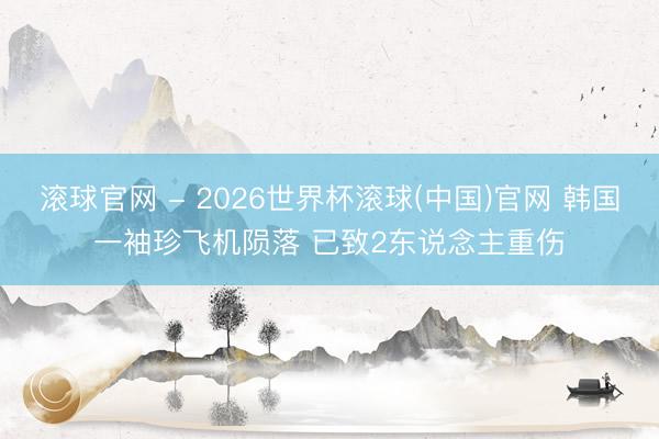 滚球官网 - 2026世界杯滚球(中国)官网 韩国一袖珍飞机陨落 已致2东说念主重伤