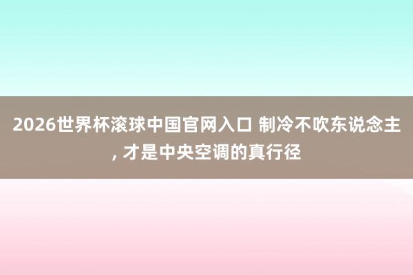 2026世界杯滚球中国官网入口 制冷不吹东说念主， 才是中央空调的真行径