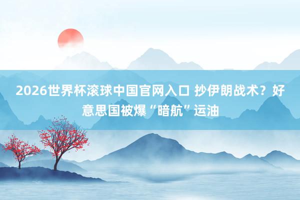 2026世界杯滚球中国官网入口 抄伊朗战术？好意思国被爆“暗航”运油